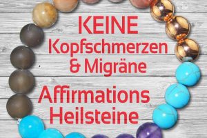 "Keine Kopfschmerzen & Migräne" Heilstein-Affirmation-Armband